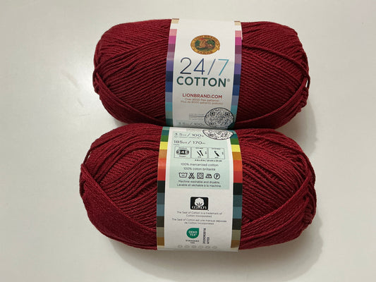 Lion Brand 24/7 Cotton-Burgandy