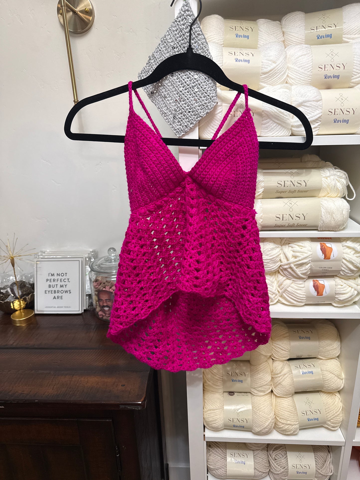 Fuschia Tankini-Hand Dyed 100% Superwash Merino Wool