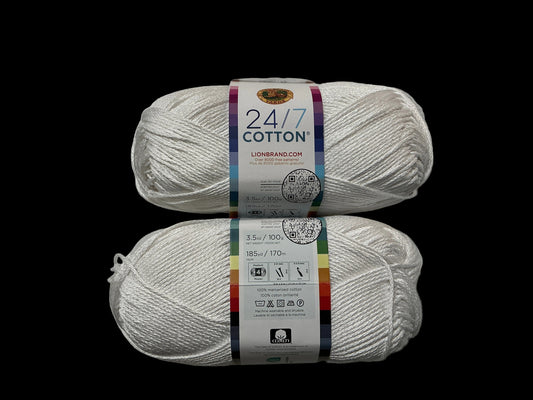 Lion Brand 24/7 Cotton-Ecru-White