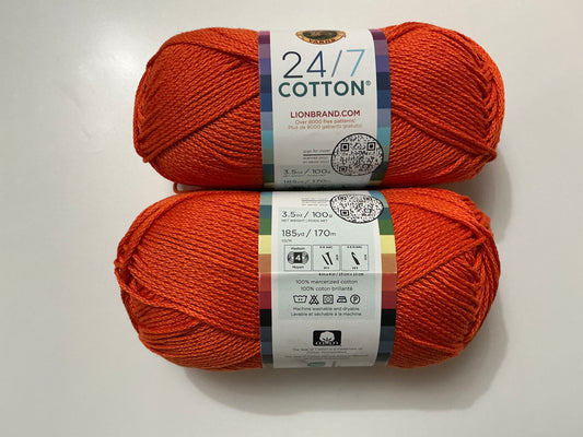 Lion Brand 24/7 Cotton-Tangerine