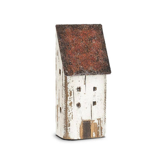 Medium Tall House-White/Red-7.5"H
