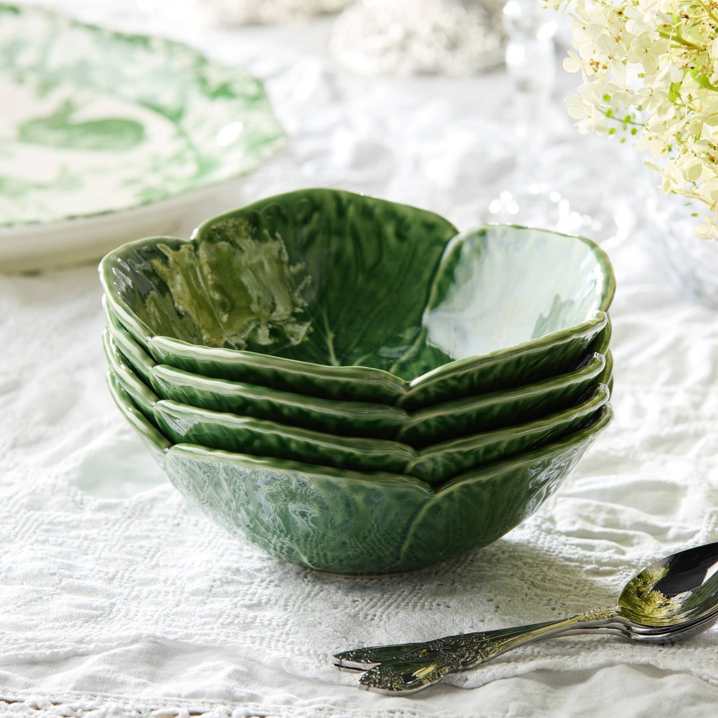 Le Jardin Cabbage 3-D Cereal Bowl 7x7x2.5 16 oz