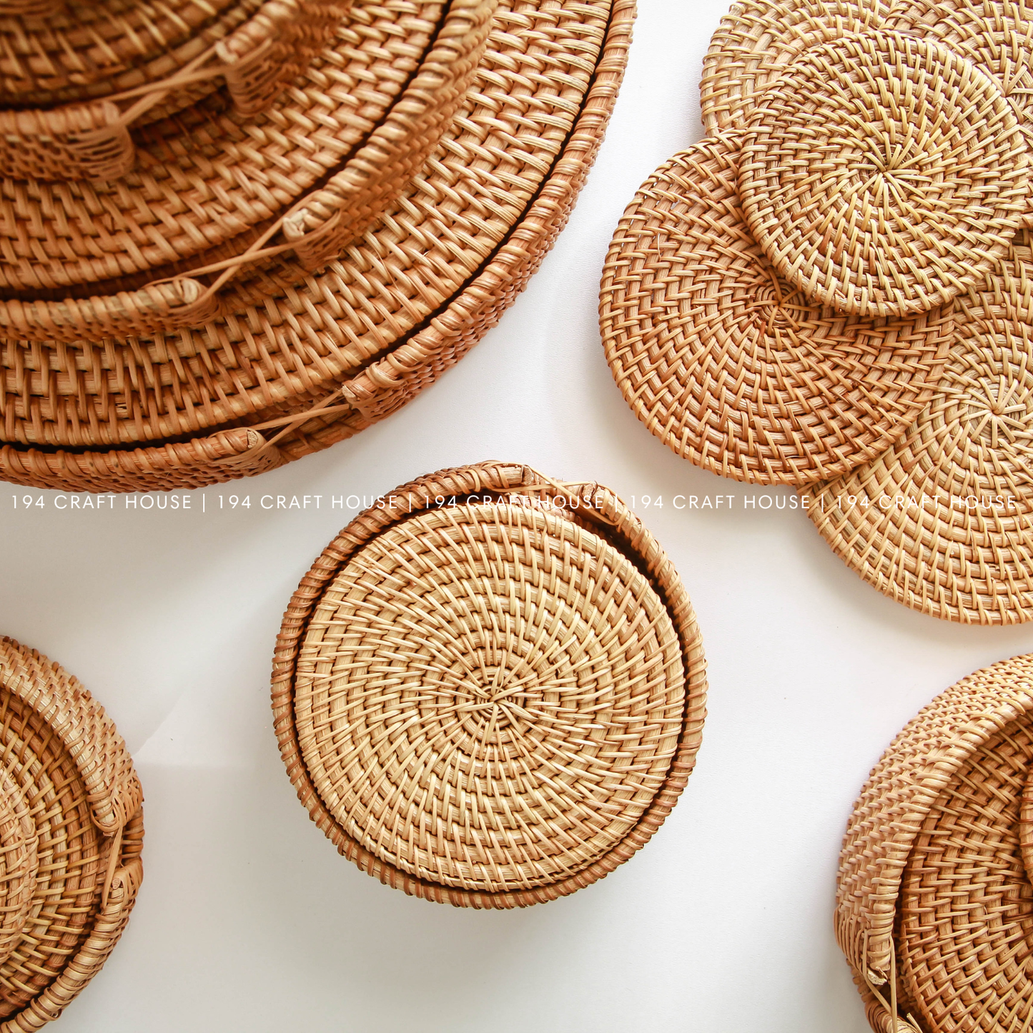 Natural Round Rattan Placemats - Home & Kitchen Decor