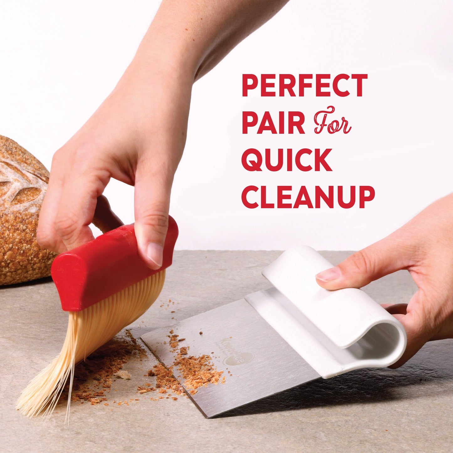 KneadAce Bench Scraper and Baker's Brush