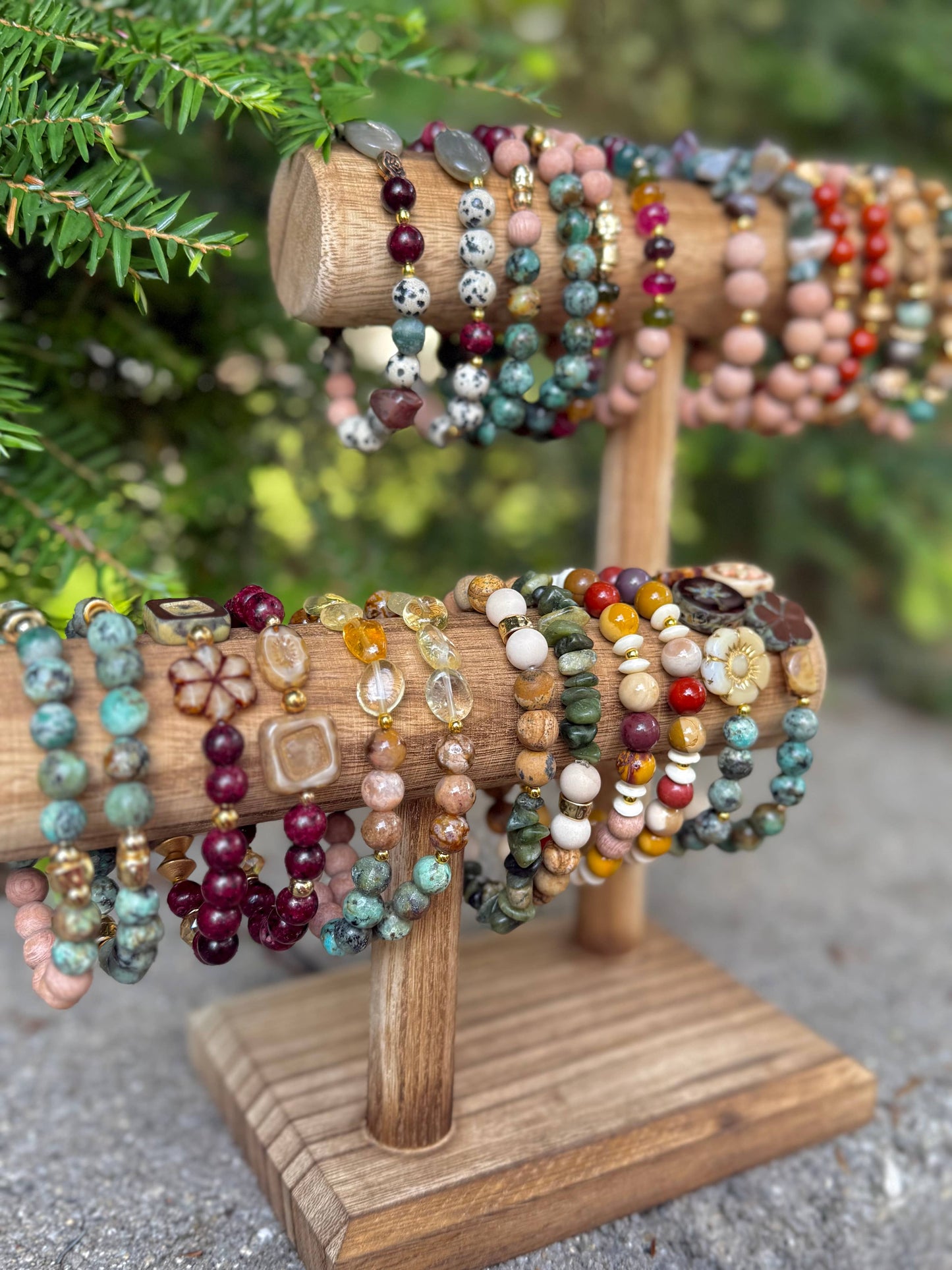Beaded Bracelet, Stackable Fall Bracelet, Diffuser, The Fern