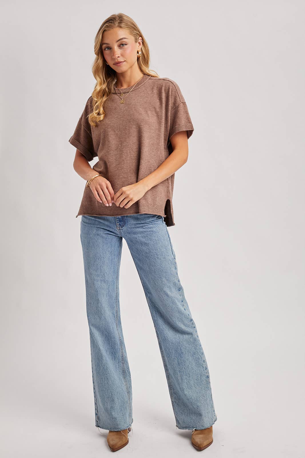 CREW NECK KNIT T-SHIRT