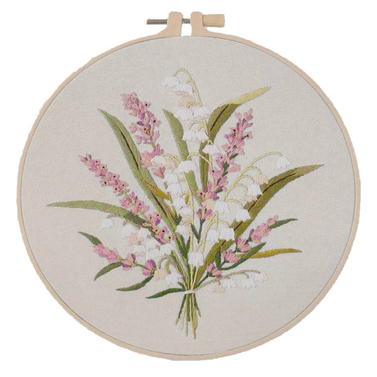 DIY 8" Lily Valley Embroidery Craft Kit