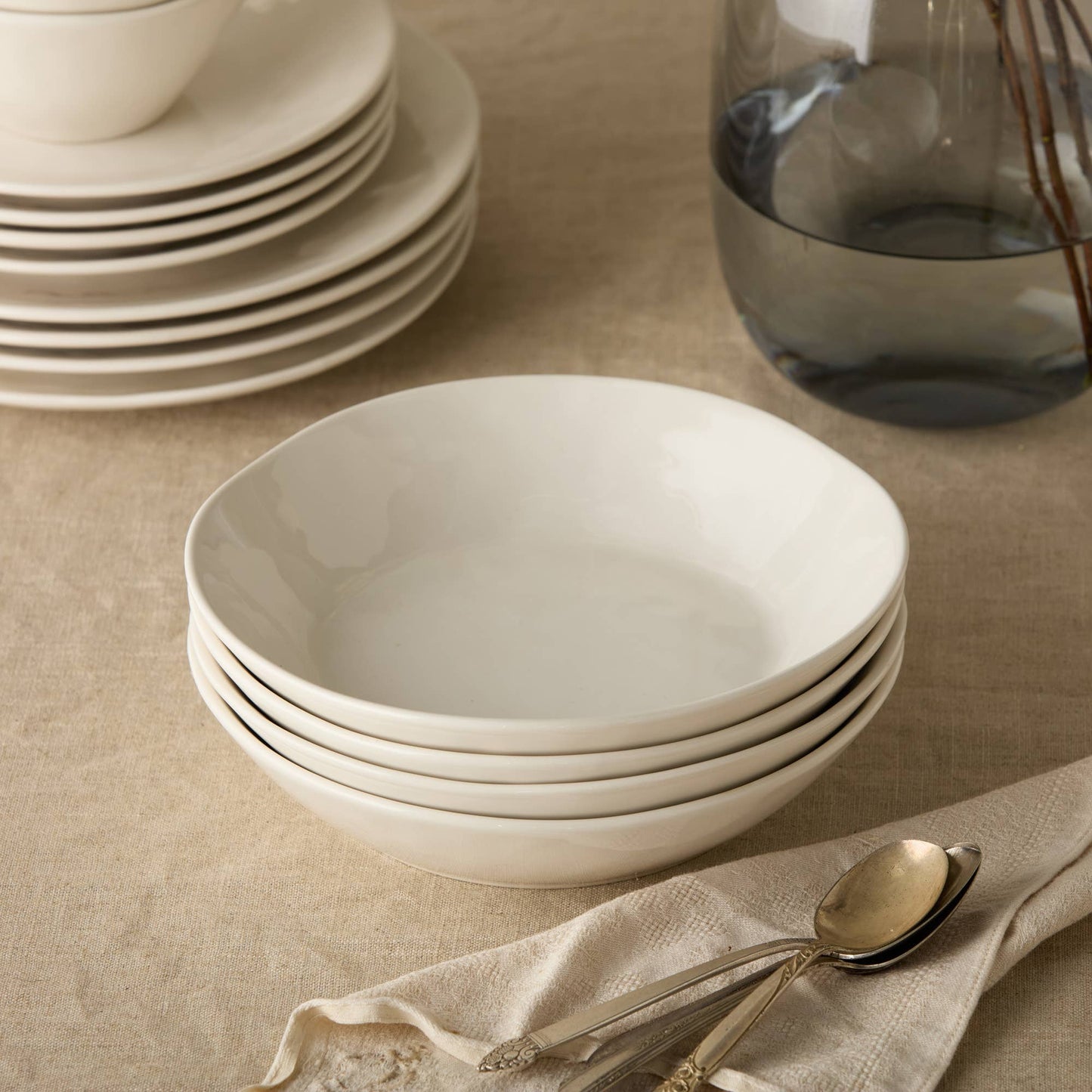 Linen Cream Soup Bowl 9.5in x 2.25in 40 oz