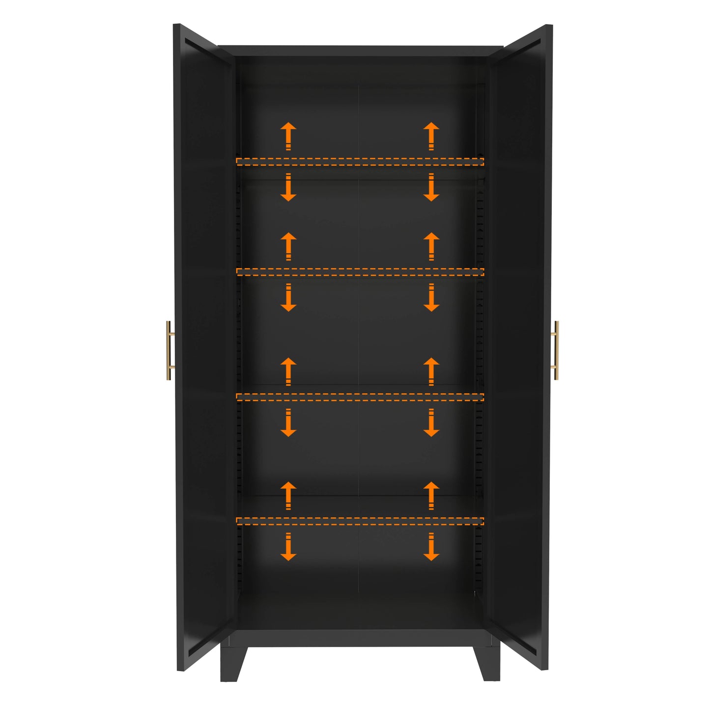 Shapely Doors Storage Cabinet with Adjustable Shelves
