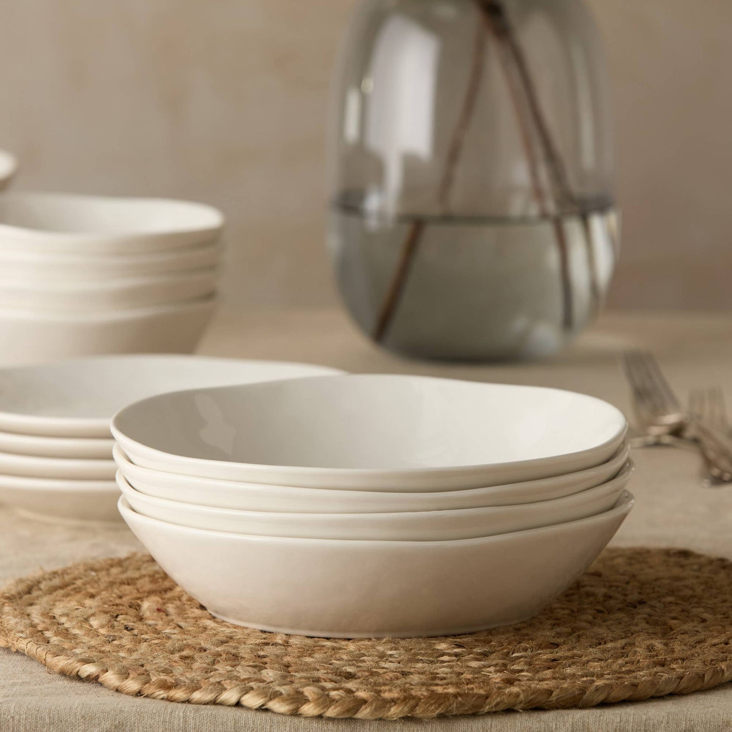 Linen Cream Soup Bowl 9.5in x 2.25in 40 oz