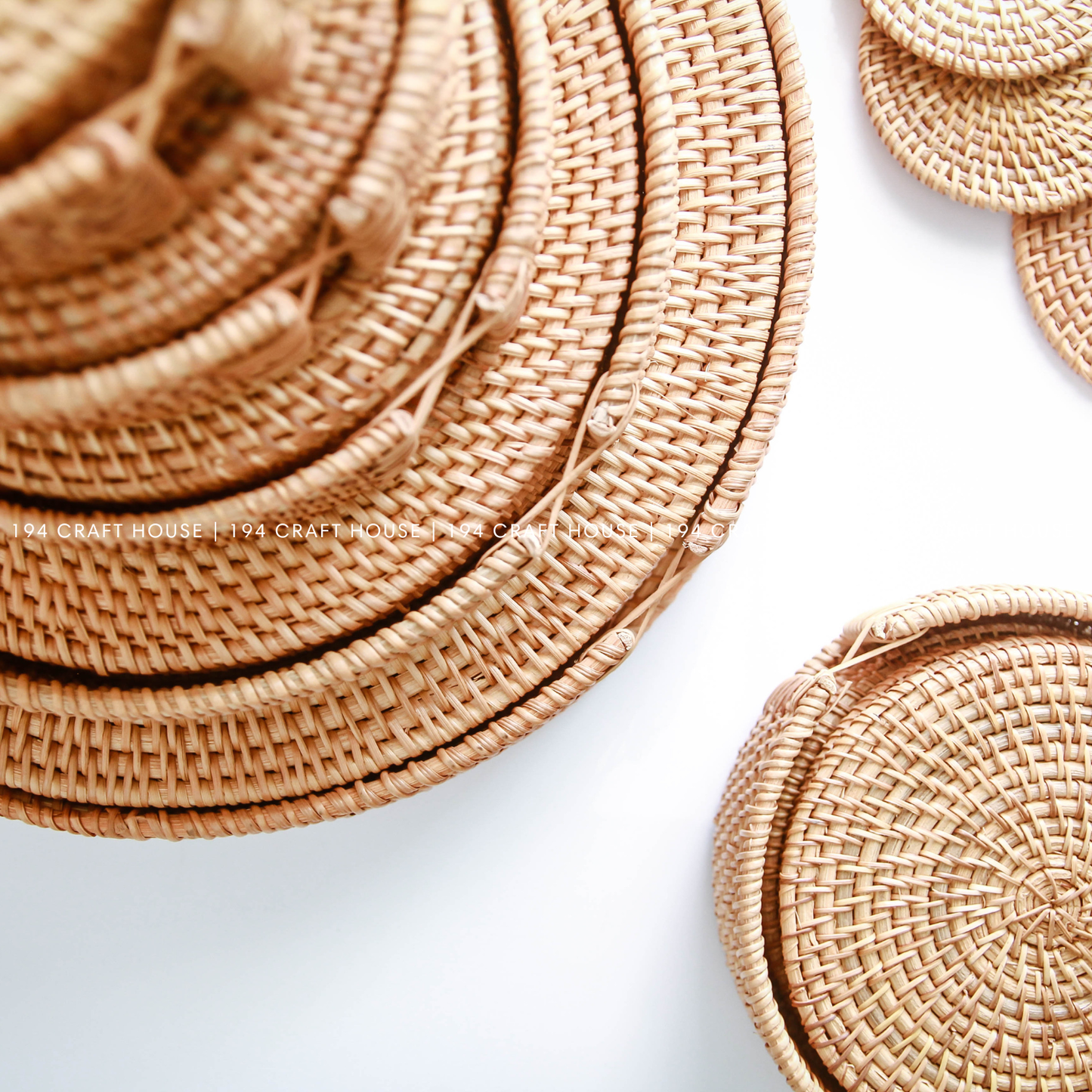 Natural Round Rattan Placemats - Home & Kitchen Decor