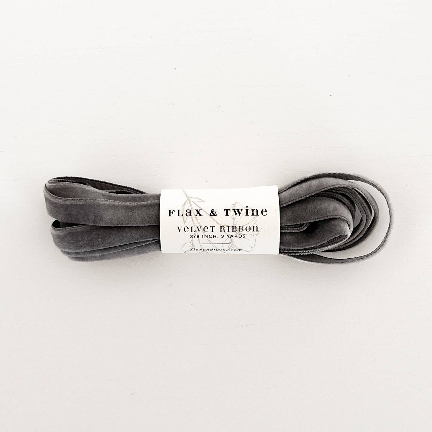 Flax & Twine 3/8" Velvet Ribbon - 3 Yards