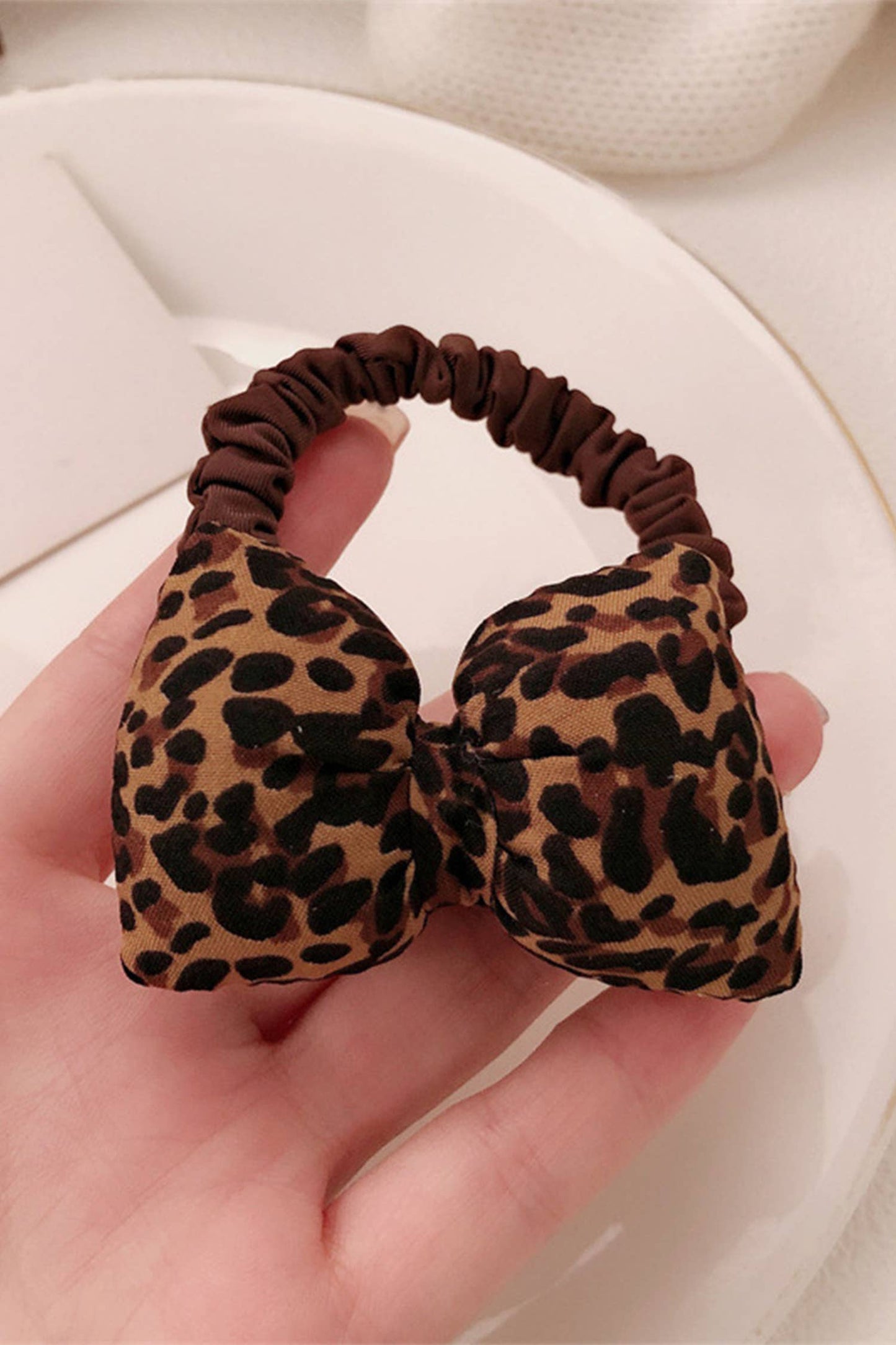 Leopard Print Bow-Shaped Elastic Hair Accessory