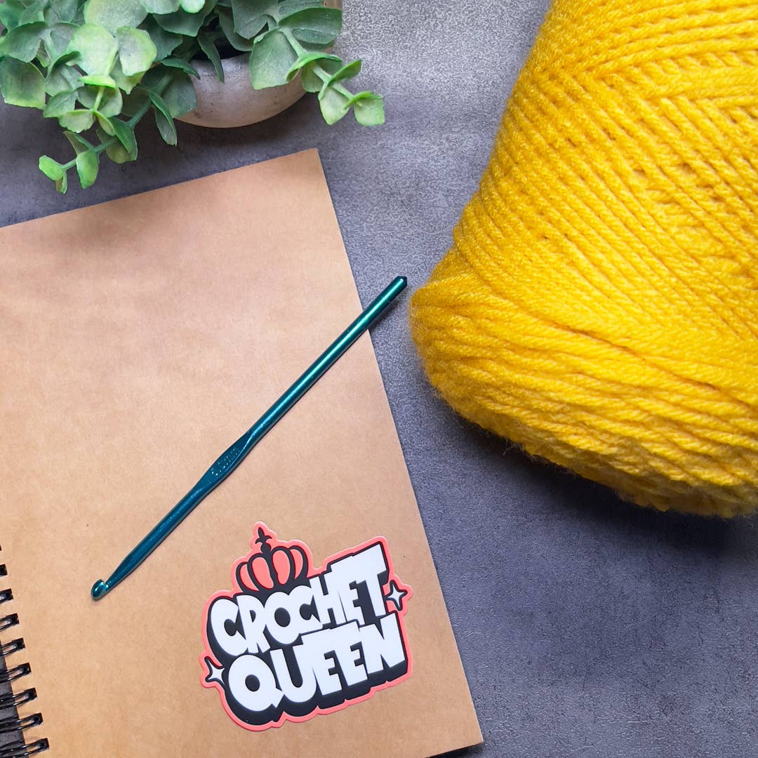 Crochet and Knit Queen Stickers