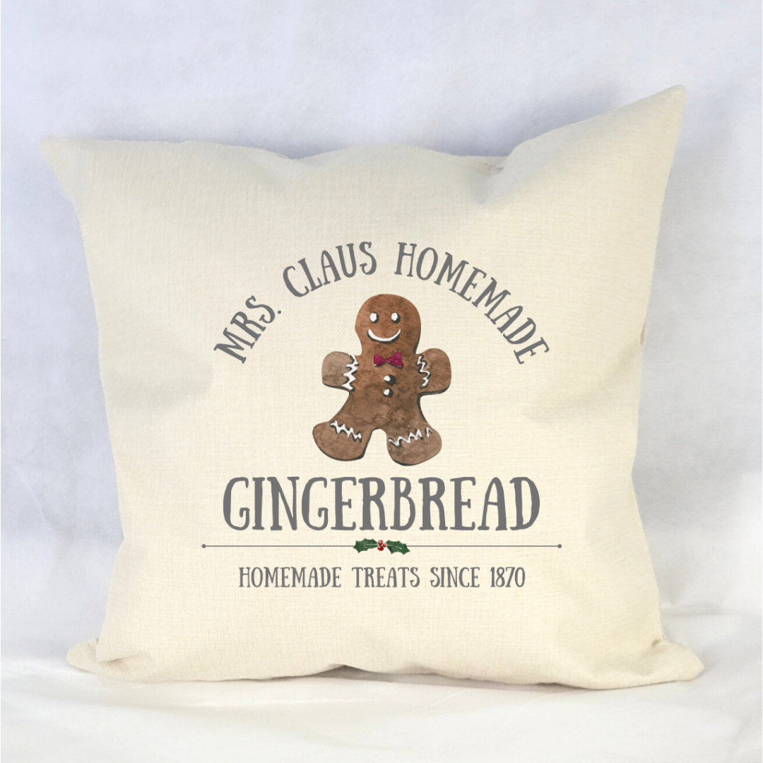 Mrs. Claus Gingerbread Pillow Cover