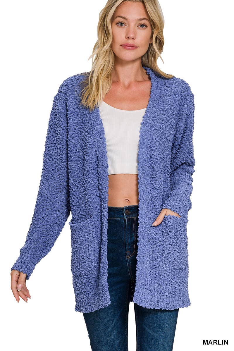 `.Popcorn Sweater Cardigan