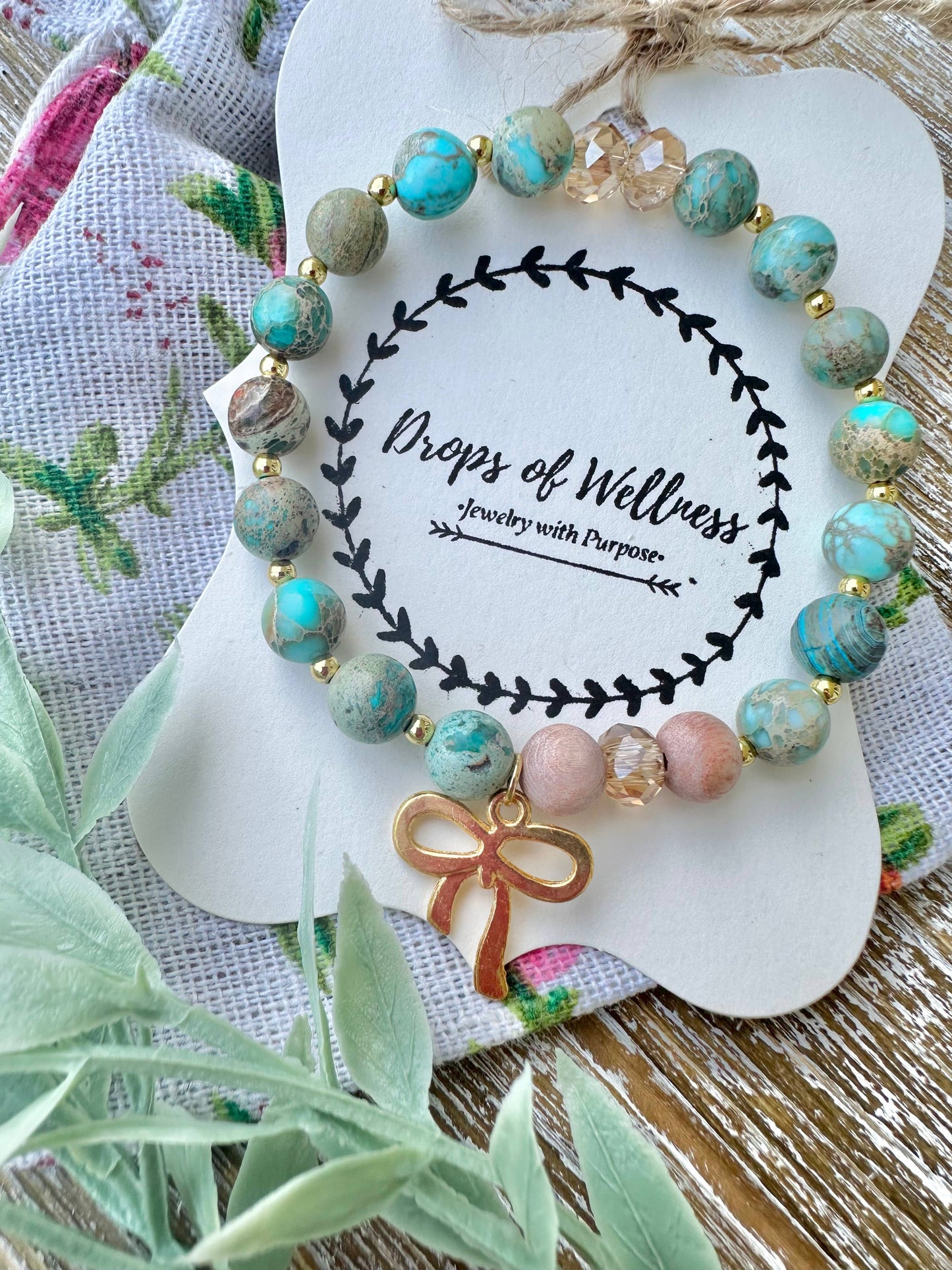 Beaded Stone Bracelet, Diffuser Jewelry, The Suri