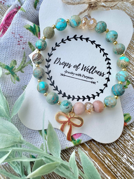 Beaded Stone Bracelet, Diffuser Jewelry, The Suri