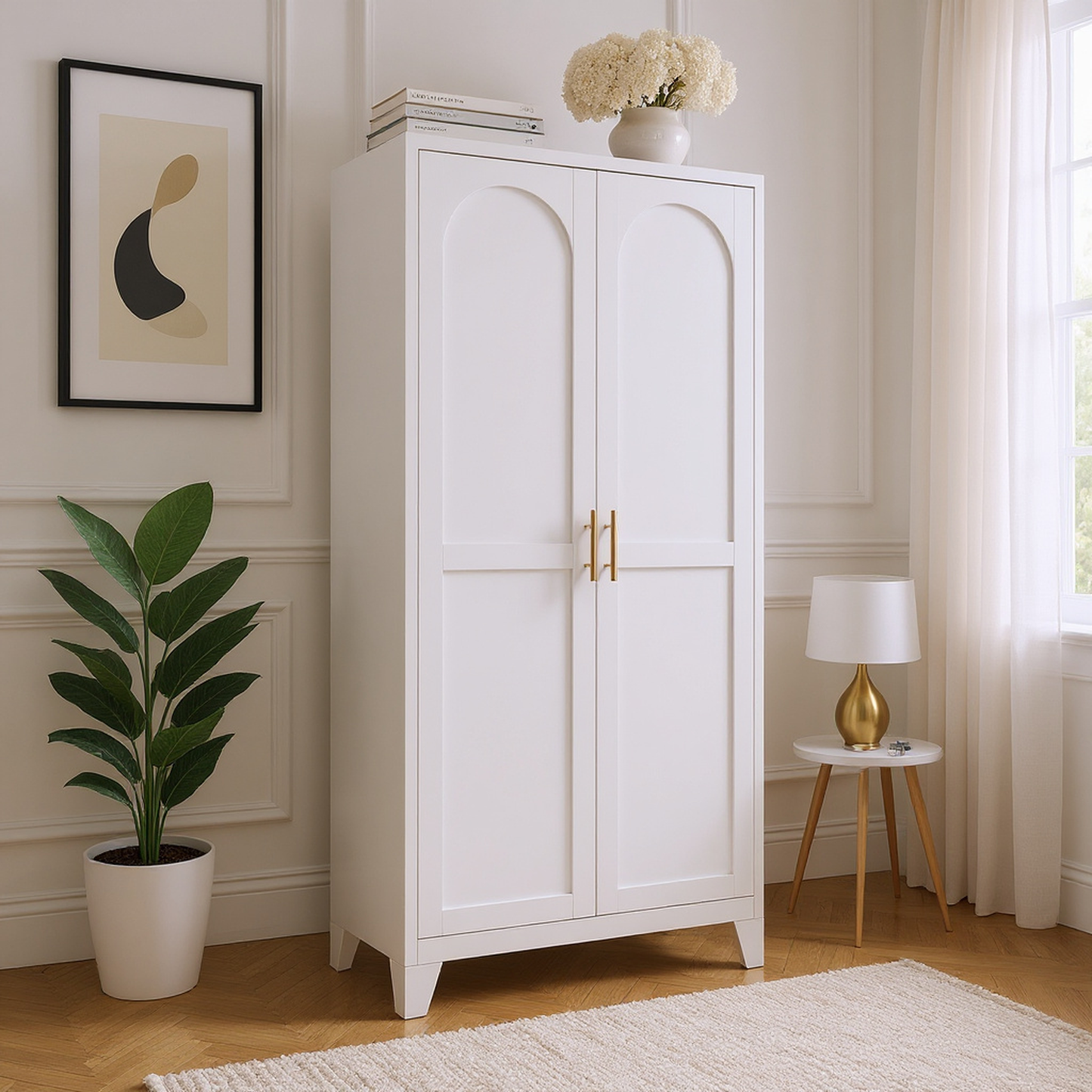 Shapely Doors Storage Cabinet with Adjustable Shelves