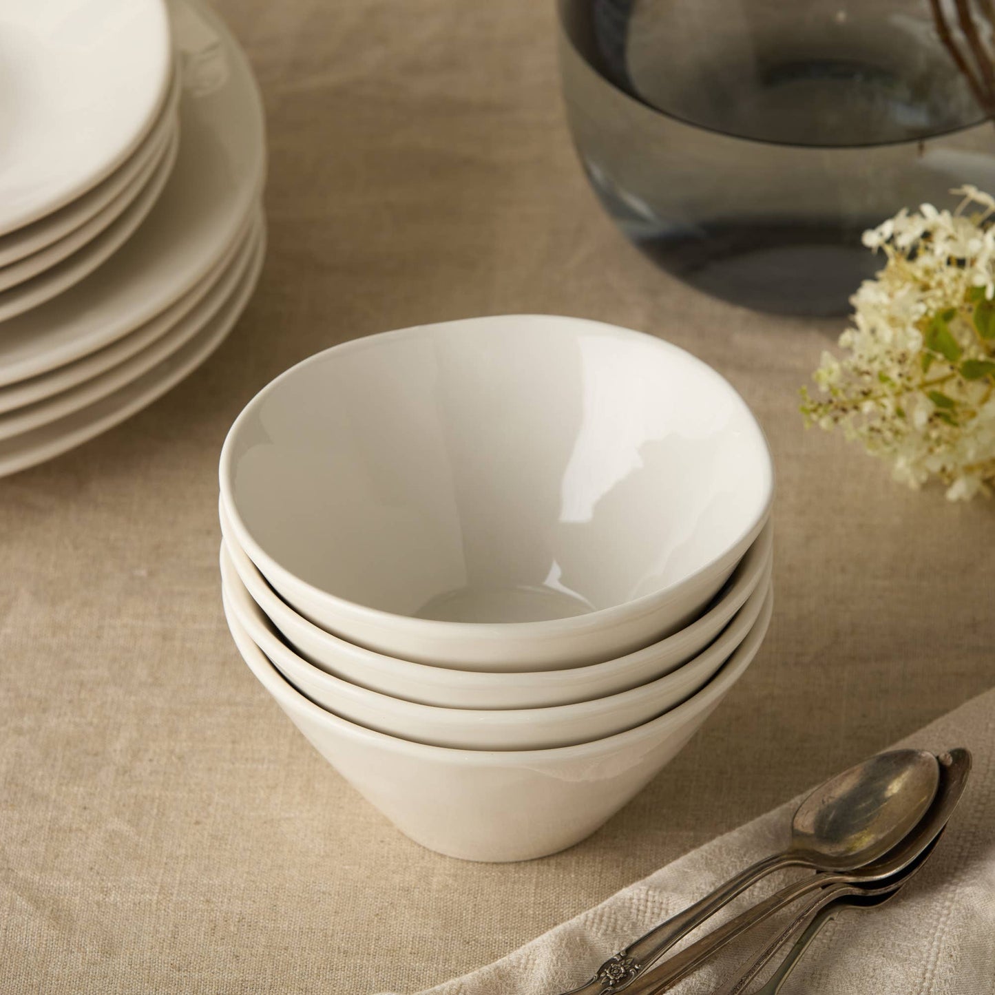 Linen Cream Ice Cream Bowl 6.25in x 3.25in 22 oz