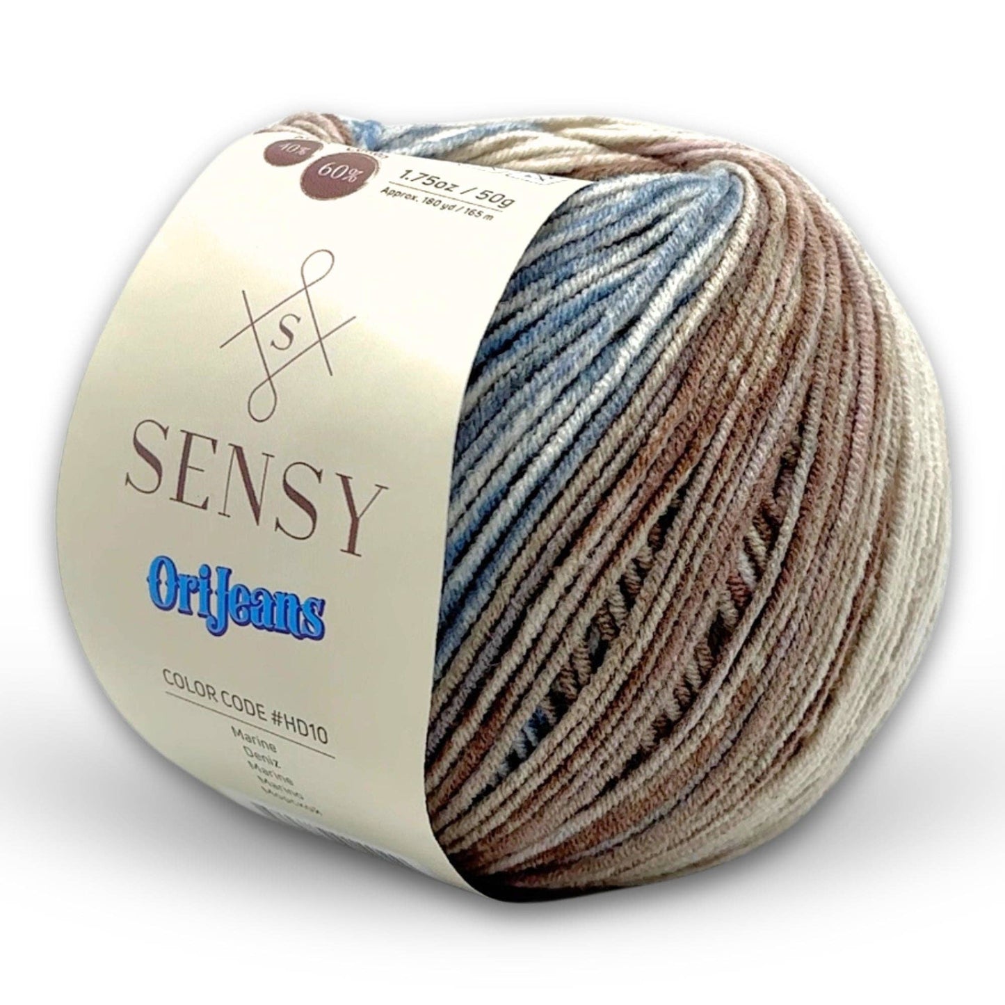 Sensy OriJeans Yarn, 1.75 oz, 180 yards, Gauge 2 Fine