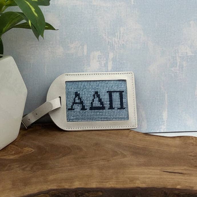 White Full Leather Bag Tag