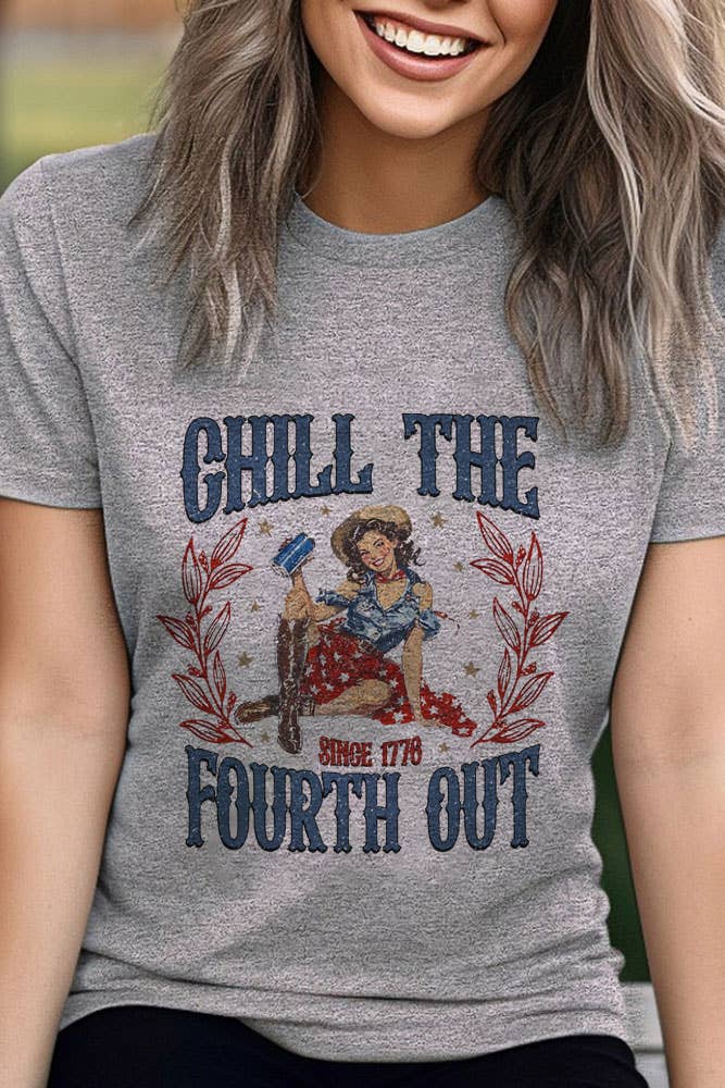 Chill The Fourth Out Since 1776, 4th of July, Unisex Round Neck T-Shirt