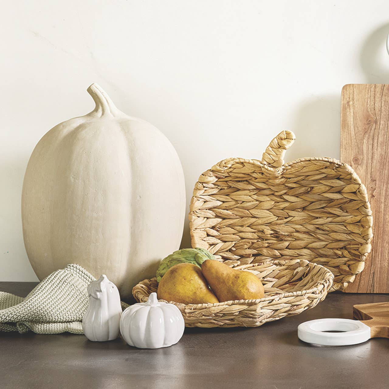Ceramic Salt + Pepper Shakers - Pumpkin + Gourd