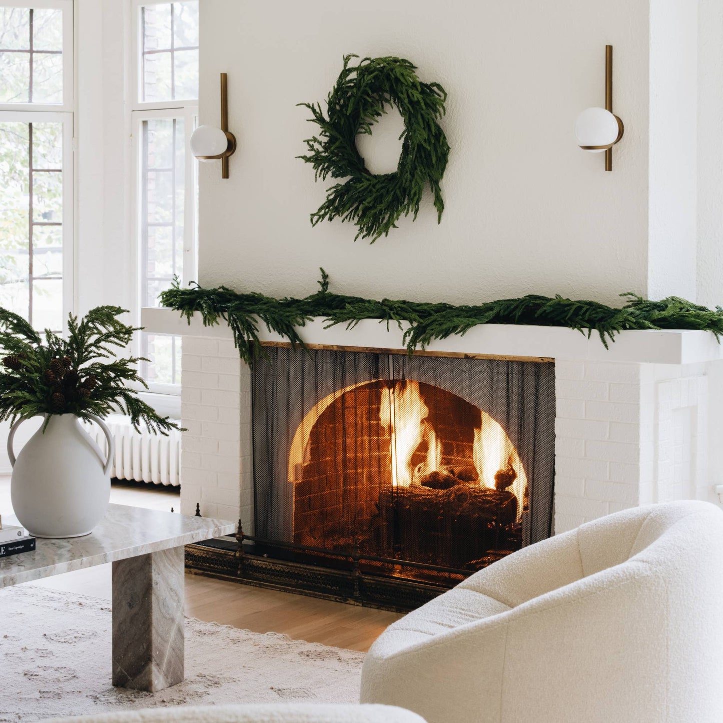 Afloral™ Real Touch Norfolk Pine Wreath - 24"