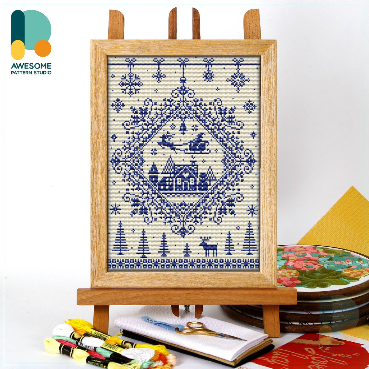 CS2011-2 Monochrome Christmas, Counted Cross Stitch Kit