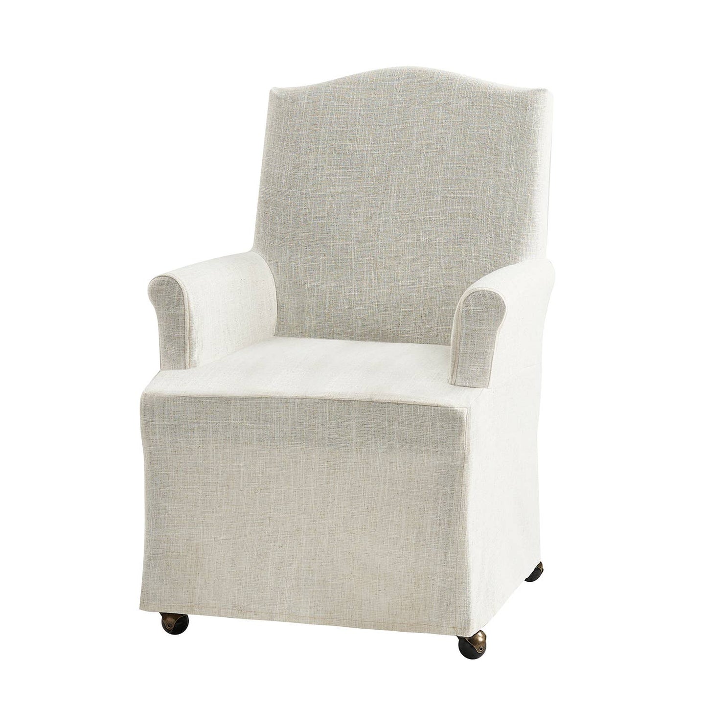 Kanrad Slipcover Dining Chair with Casters