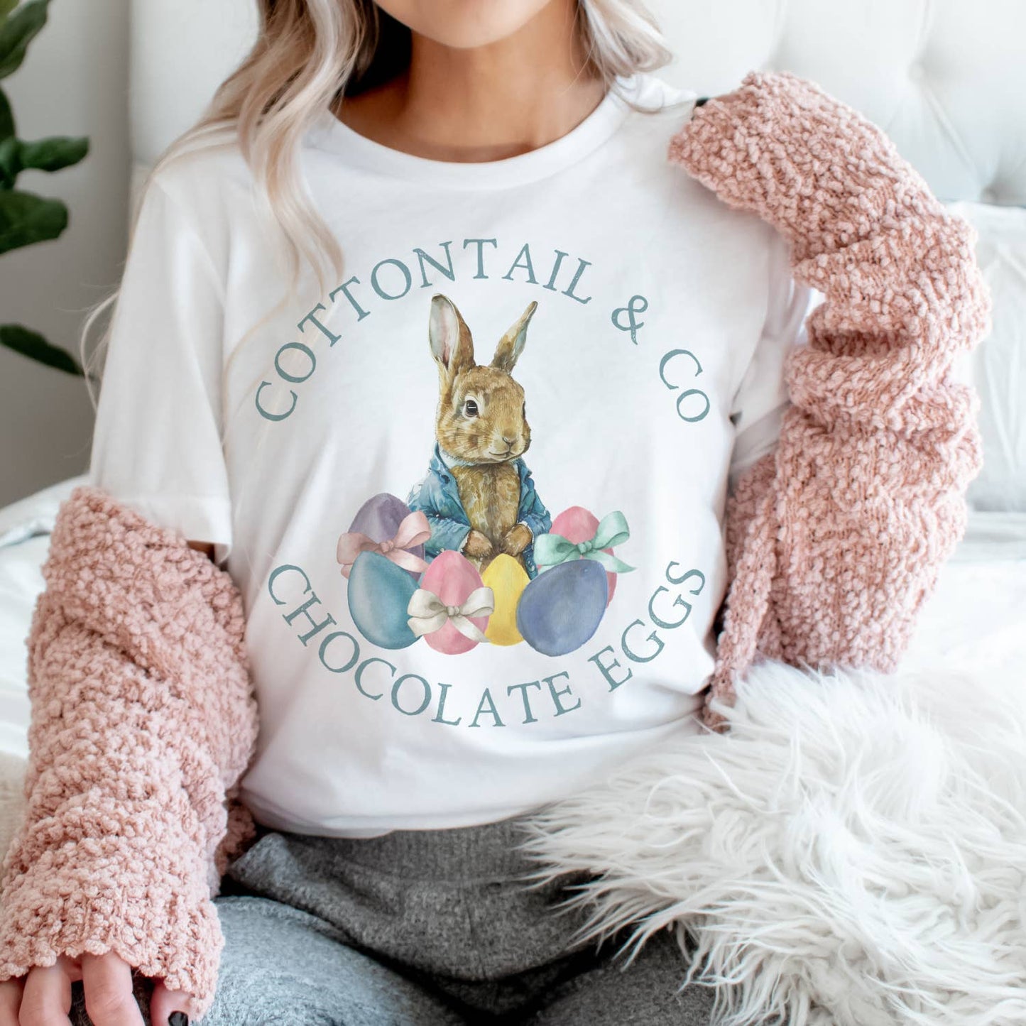 Easter Bunny Vintage Peter Cottontail Eggs Hunt Graphic Tee
