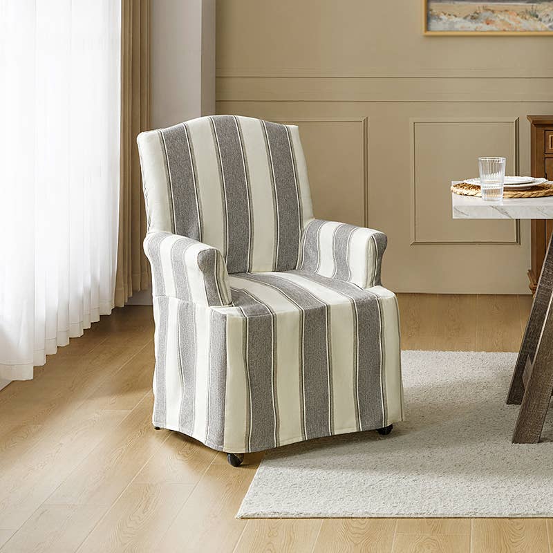Kanrad Slipcover Dining Chair with Casters