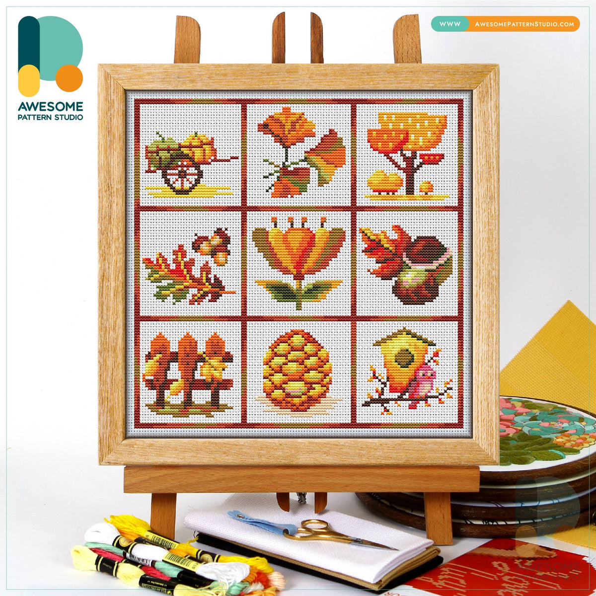 CS1371 Autumn Nature Sampler, Counted Cross Stitch Kit