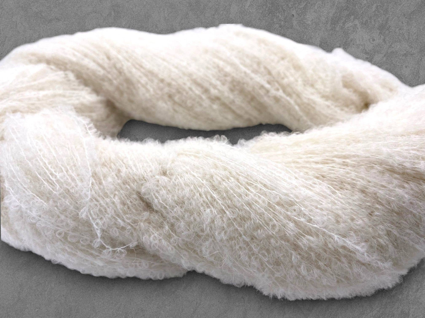 Undyed Yarn: Alpaloop Lace Boucle Knitting Yarn