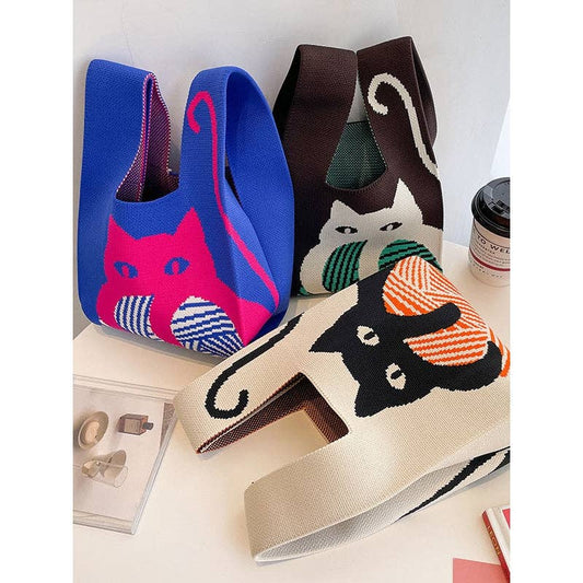 Animal Printed Multi-Colored Bags Accessories Woven Handbag