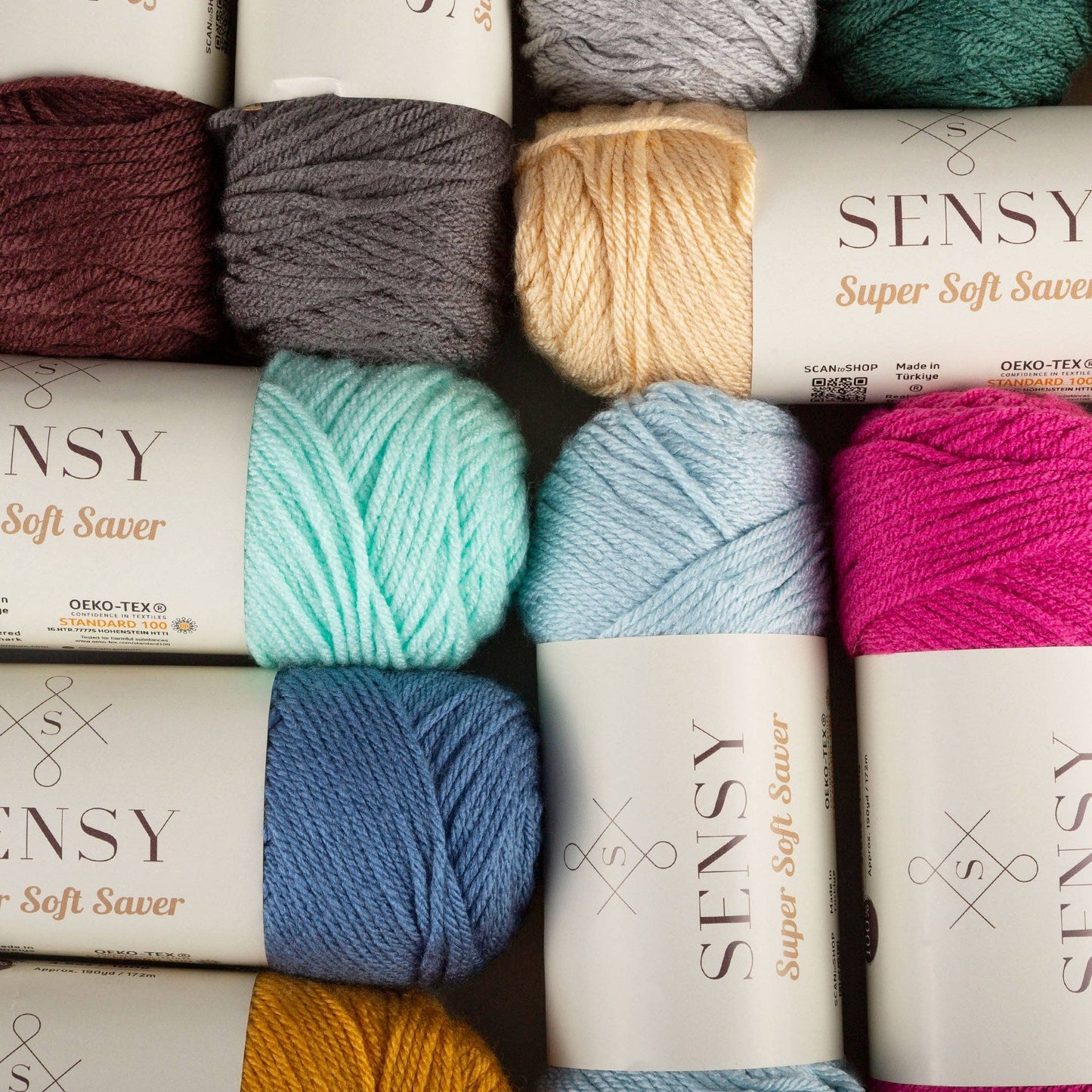 Sensy Super Soft Saver Yarn, 3.5 oz, 190 Yards, Gauge 4 Medium