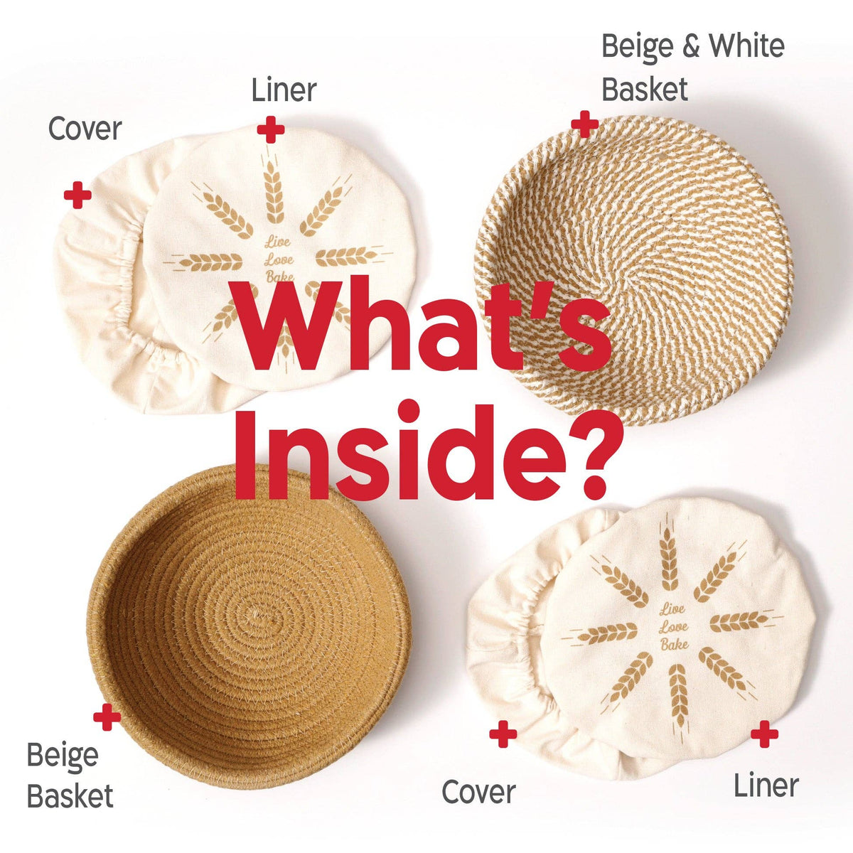 Round Cotton Rope Proofing Baskets Set