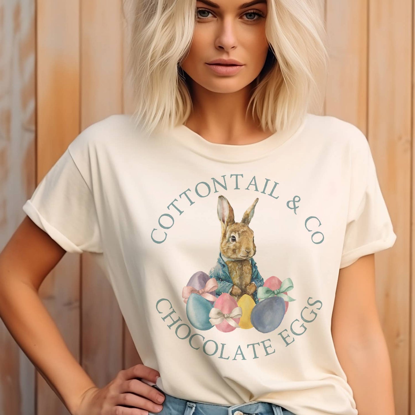 Easter Bunny Vintage Peter Cottontail Eggs Hunt Graphic Tee