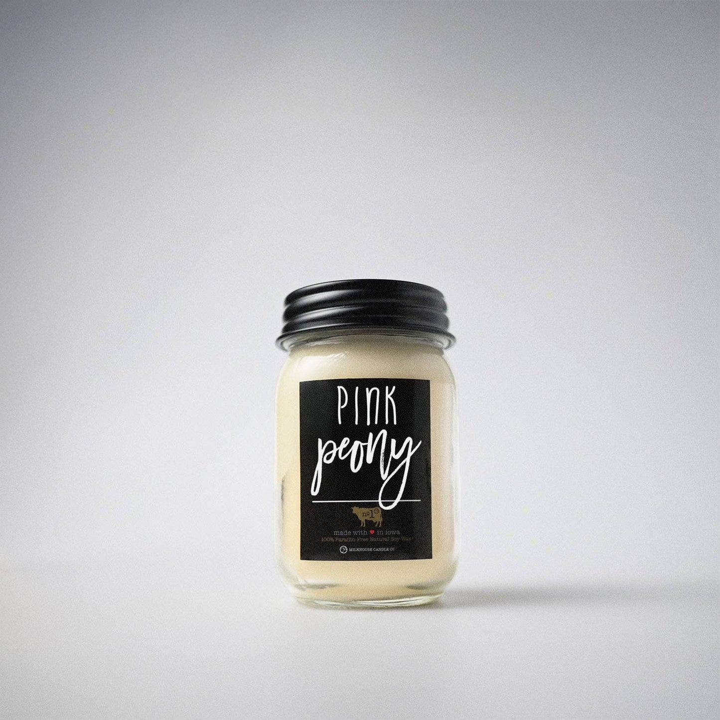 13 oz Mason Jar Candle: Pink Peony