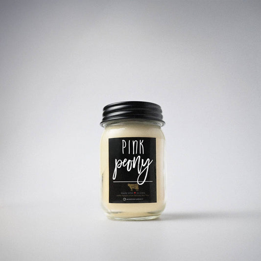 13 oz Mason Jar Candle: Pink Peony