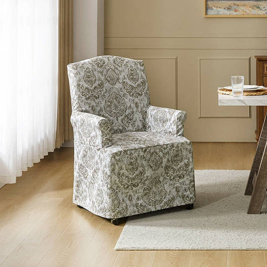 Kanrad Slipcover Dining Chair with Casters