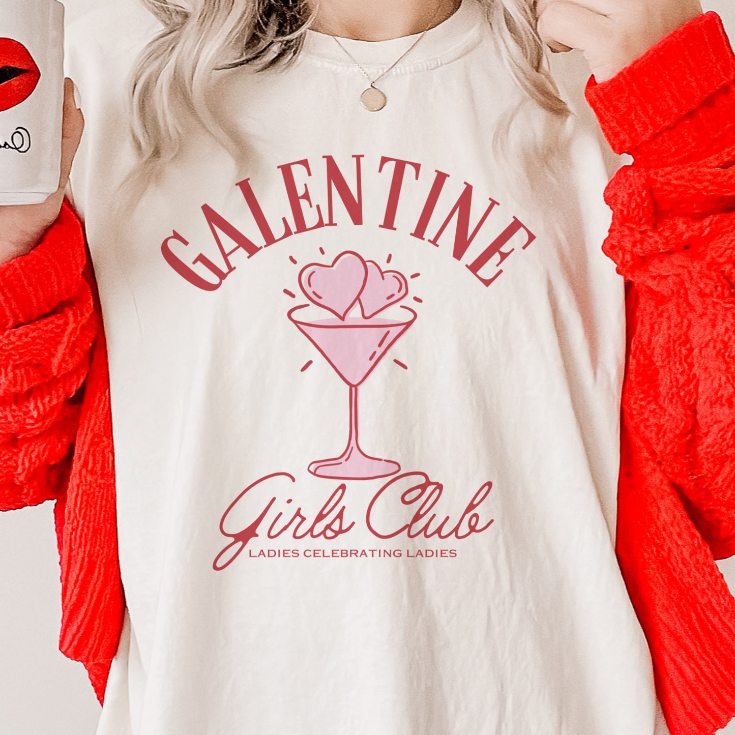 Galentine Girls Club Valentine Valentine Graphic Tee