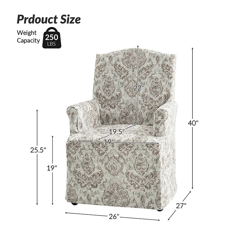 Kanrad Slipcover Dining Chair with Casters