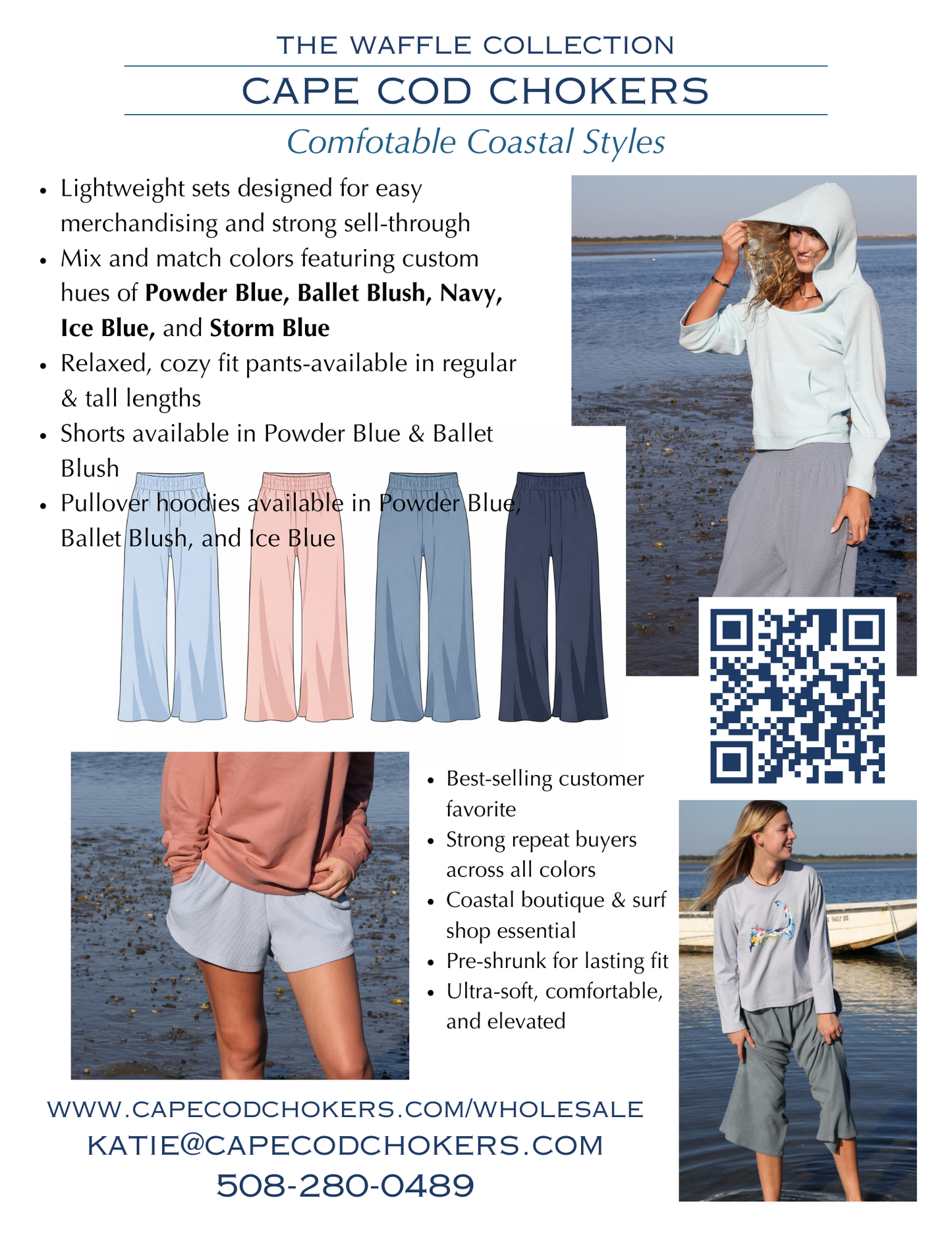 Coastal Waffle Pants – Powder Blue