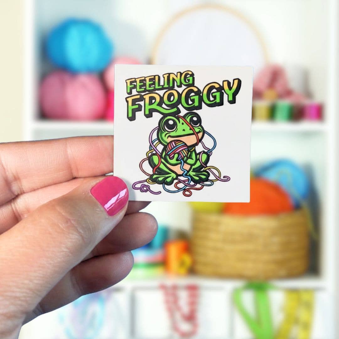 Feeling Froggy Sticker, Yarn Lover