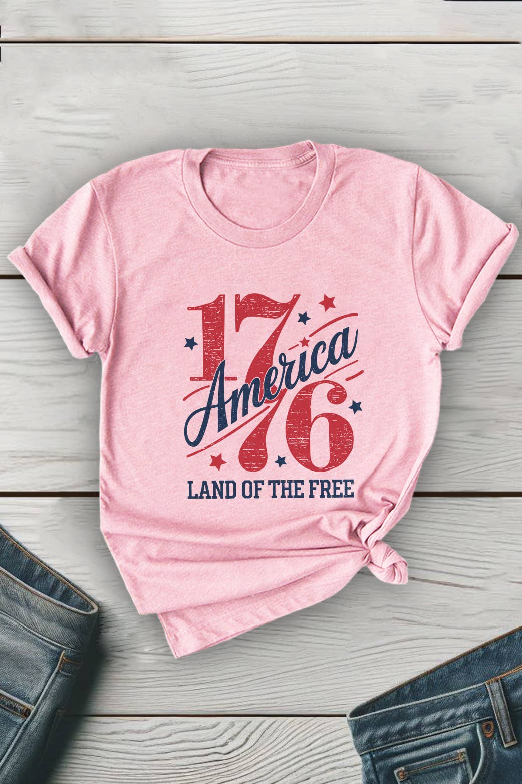 1776 Vintage America Free Unisex Round Neck Tee