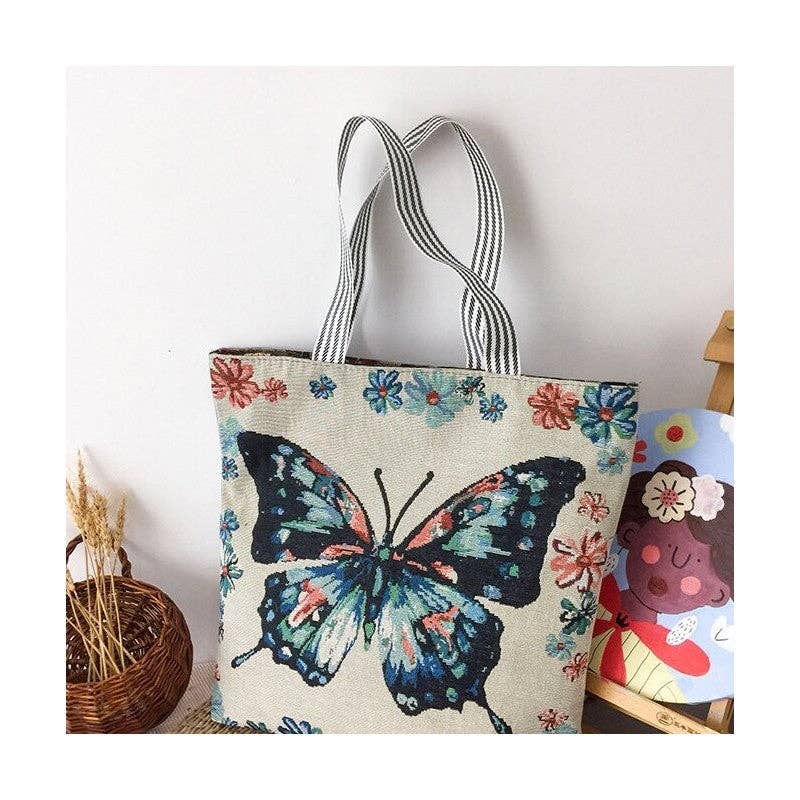 Stylish Large Capacity Floral Canvas Bag