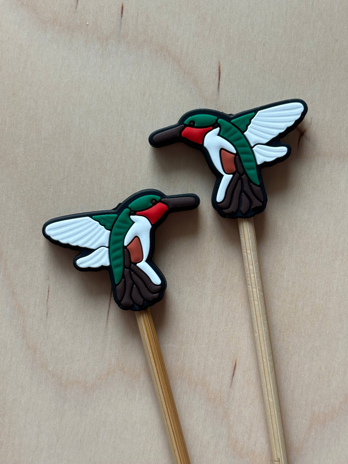 Knitting Needle Point Protector Hummingbird v2 Garden Birds