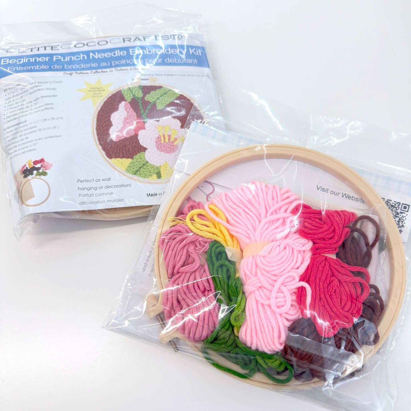 DIY 8" Morning Glory Punch Needle Embroidery Craft Kit